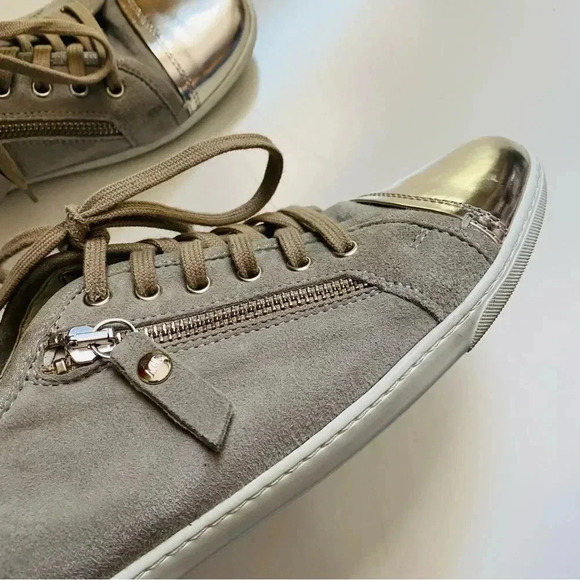 AGL Attilio Giusti Metallic Cap Toe Suede Sneakers - Picture 7 of 11